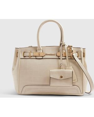 River Island Blair Lock Front Tote Bag - Natural