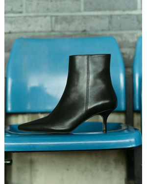 Whistles Pointed Kitten Heel Boots - Blue