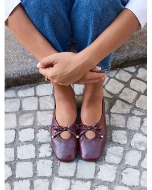 Linzi Dark Arlo Ballet Pumps With Bow Detail - Blue