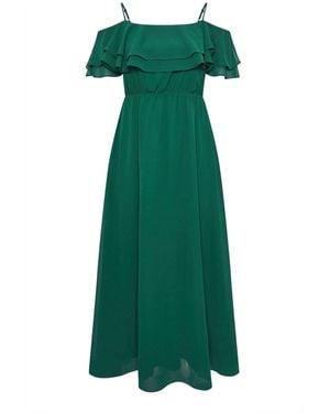 Yours Curve London Plain Cold Shoulder Dress - Grün
