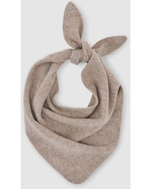 Reiss Oatmeal Karlie Wool Knitted Neck-Tie Scarf - White
