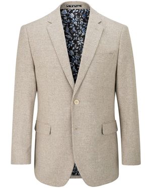 Skopes Aurelio Tailored Fit Houndstooth Check Jacket - White