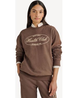 Sporty & Rich Oval Health Crew Neck Jumper - Brown