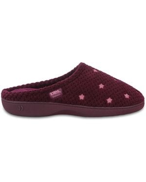 Totes Isotoner Popcorn Terry Mules Slippers - Purple