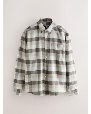 Next Long Sleeve Check Shirt - Natural