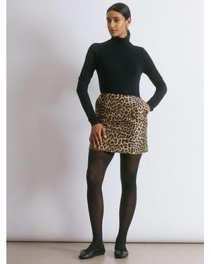 Albaray Animal Taffeta Mini Skirt - Black