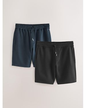 Next 2 Pack Brushed Jersey Shorts - Black