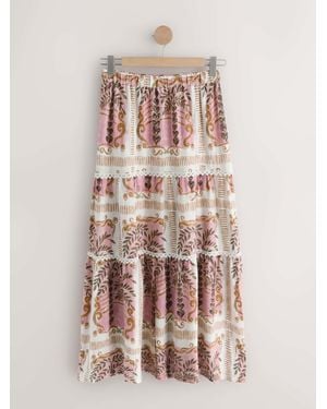 Next Cotton Tiered Maxi Skirt - Multicolor