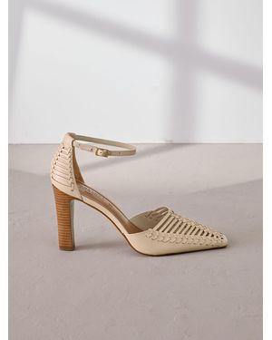 Next Signature Premium Leather Weave Point Toe Heels - Multicolor