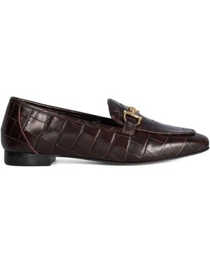 Dune Wide Fit Grained Loafers - White