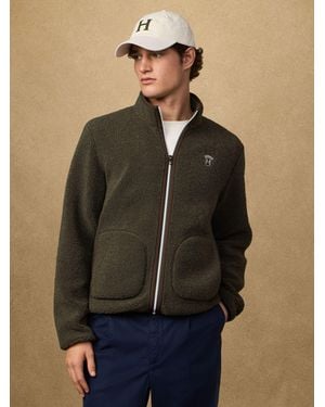 Hackett Heritage Fleece Badge Logo Jacket - Green