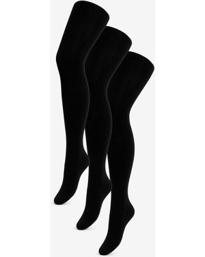 Pretty Polly Opaques 3D Tights 60 Denier - Black