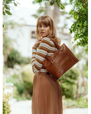 Conkca Minella Leather Tote Bag - Green