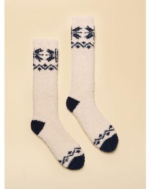 Joules Nordic & Fluffy Socks (Size 4-8) - Natural