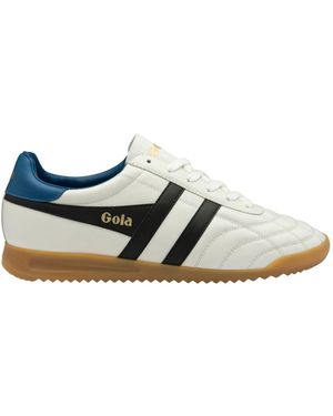 Gola Stadium Leather Lace-Up Trainers - White
