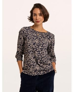 Brakeburn Brielle Printed 3/4 Sleeve T-Shirt - Black