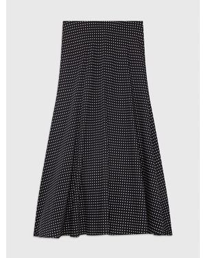 Whistles Petite Mini Spot Fit And Flare Skirt - Black