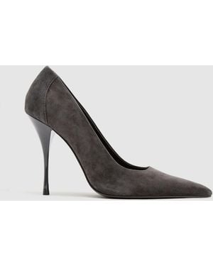 Reiss Taylor Suede Pointed-Toe High-Heel Court Shoes - White