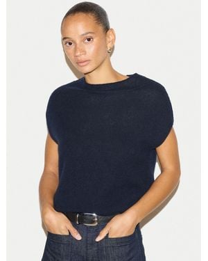 Jigsaw Cloud Cashmere Cap Sleeve Top - Blue