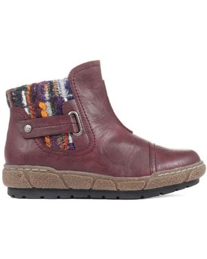 Pavers Ladies Wide Fit Ankle Boots - Purple