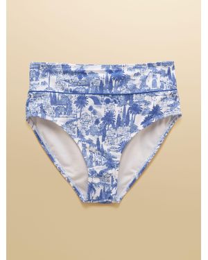 Joules Panel High Waisted Bikini Bottoms - Blue