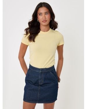 Threadbare Denim A-Line Mini Skirt - Blue