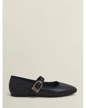 Hobbs Clara Leather Mary Janes Shoes - Black