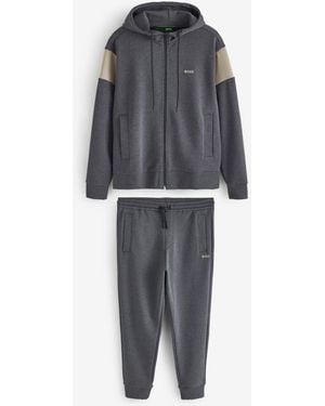 BOSS Regular Fit Panel Detail Tracksuit - Gray