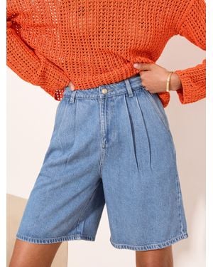 Lipsy Bermuda Denim Shorts - Blue