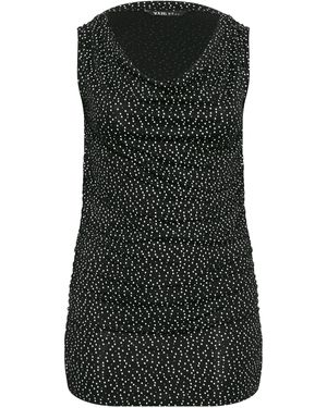 Yours Curve Polka Dot Bardot Top46 - Schwarz