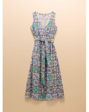 Joules Eliza Wrap Midi Dress - Blue