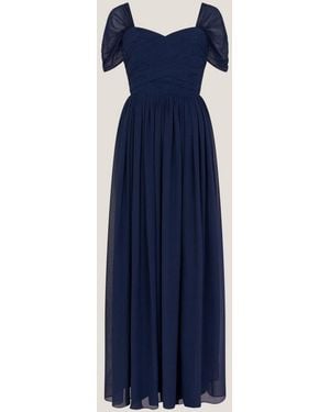 Monsoon Evelyn Bardot Bridesmaid Dress - Blue
