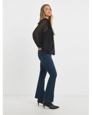Simply Be Highwaisted Super Stretch Flared Jeans - Blue