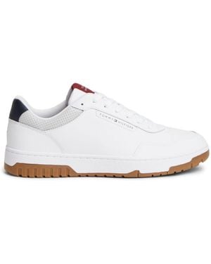 Tommy Hilfiger Leather Basketball Sneakers - White
