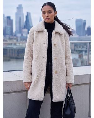 Roman Petite Faux Sheepskin Coat - Blue