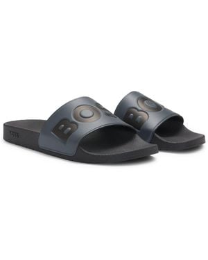 BOSS Dark Large Logo Sliders - Gray