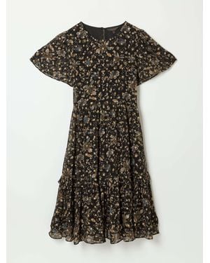 FatFace Fatface Daisy Petite Printed Floral Dress - Black