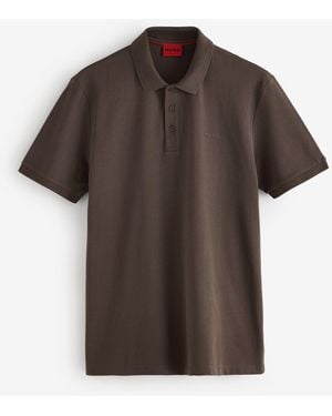 HUGO Donos Logo Polo Shirt - Brown