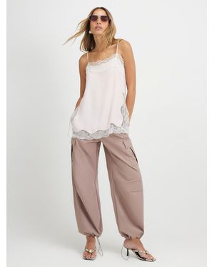 River Island Multi Pocket Utility Cargo Pants - White