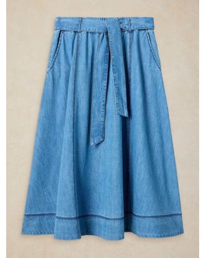 White Stuff Krystin Denim Midi Skirt - Blue