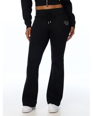 TRUE RELIGION Studded Mid Rise Flare Sweatpants - Black