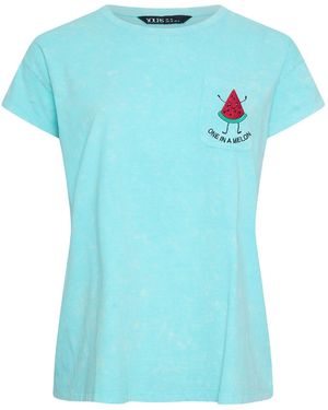 Yours Curve T-Shirt Mit Printeu 44 (Uk 16) - Blau