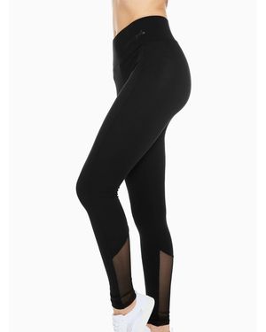 Pineapple Leggings Mit Netzstoffeinsätzen Und Hohem Bund - Schwarz