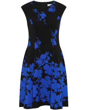Gina Bacconi Holli Floral Fit & Flare Dress - Blue