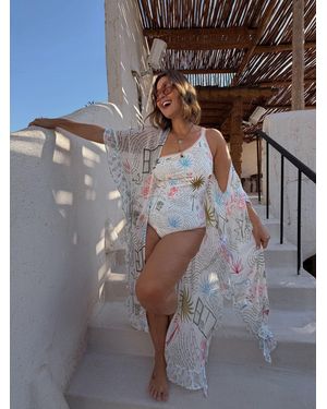 Never Fully Dressed Sol De Palma Viscose Kimono - Gray