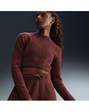 Nike Sportswear Phoenix Cozy Bouclã Tight Long-Sleeve Knit Top - Red