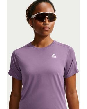 Nike Acg Dri-Fit Short-Sleeve Trail Running Top - Purple