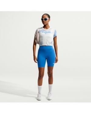 Nike Sportswear Classic High-Waisted 8" Biker Shorts - Blue