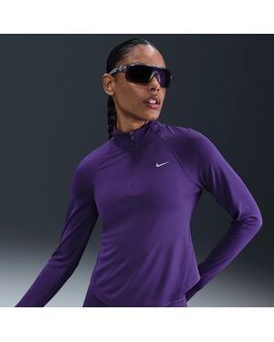 Nike Top Da Running Dri-Fit Con Zip A 1/4 Tempo – Donna - Viola