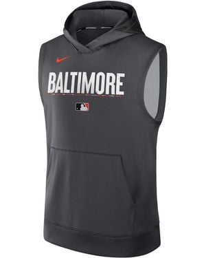 Nike Baltimore Orioles Authentic Collection City Connect Menâ Dri-Fit Mlb Sleeveless Pullover Hoodie - Black